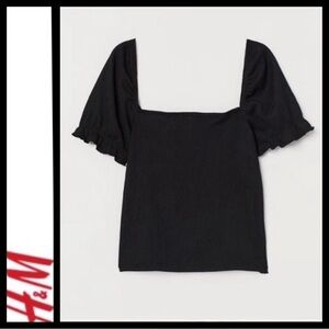 NWOT H&M Square Neck Crinkle Jersey Top